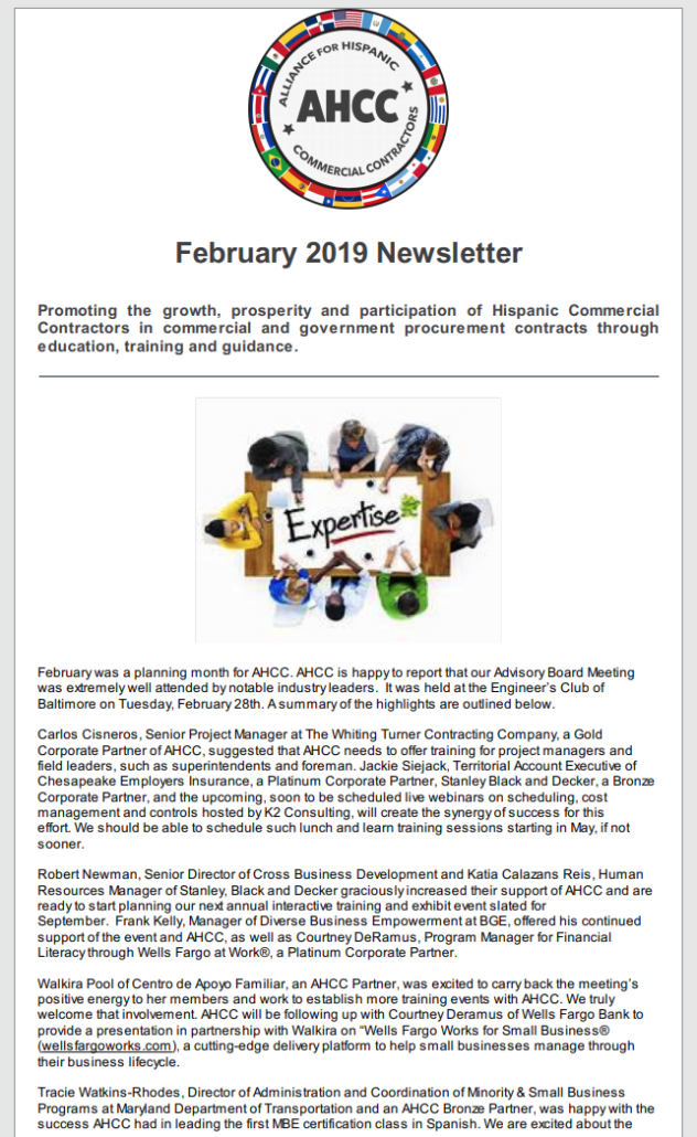 February 2019 Newsletter